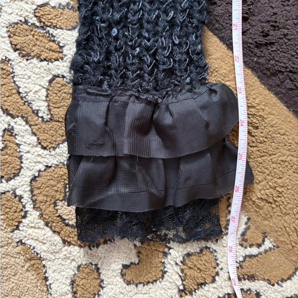 SALONI Black Ruffles & Lace Longline Cardigan - Picture 8 of 8